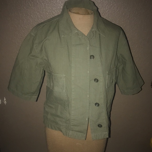 Rag and bone army green 3/4 button shirt/jacket women size XS BIN D - Picture 11 of 14